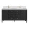 James Martin Vanities 60'' Double Vanity, Carbon Oak w/ Single Hole 3 CM White Zeus Quartz Top & Backsplash 485-V60D-CBO-1WZ - alternate 1